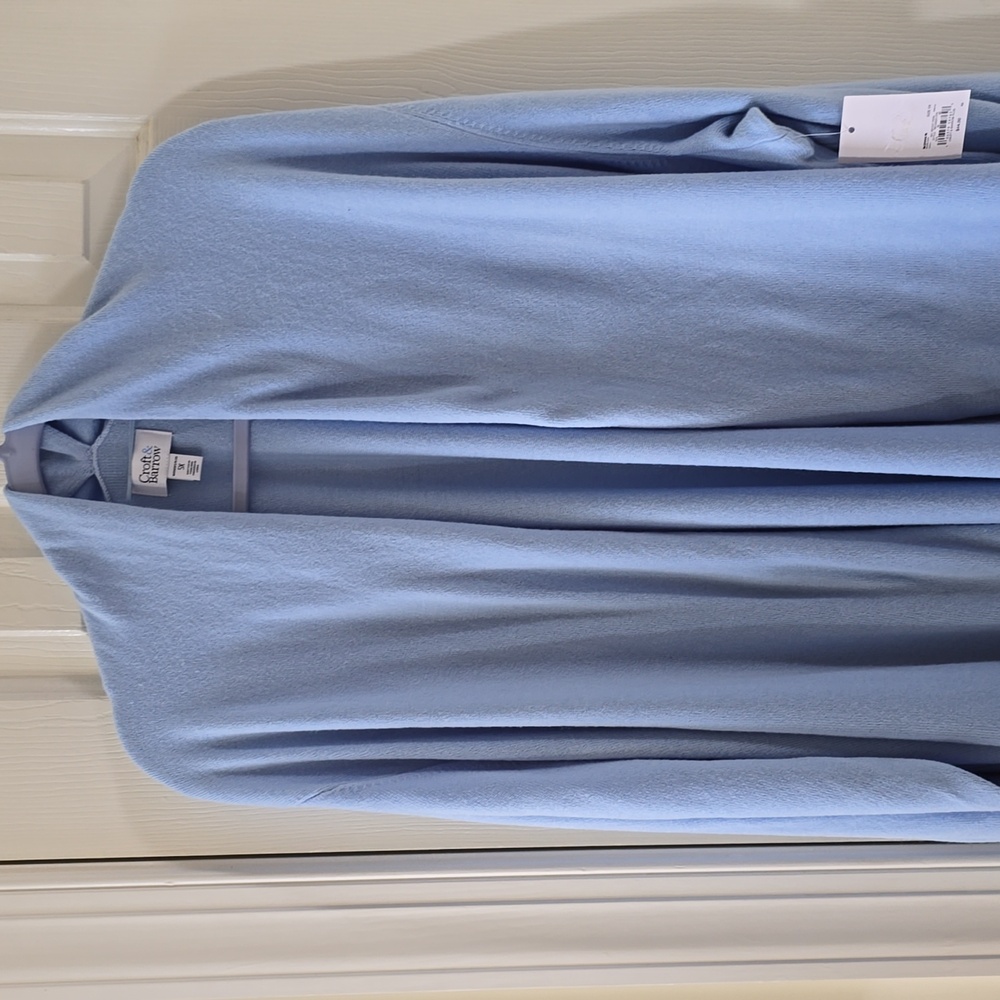 CROFT AND BARROW BRAND WOMEN'S PLUS SIZE SOFT BLUE OPEN CARDIGAN SWEATER SIZE 5X